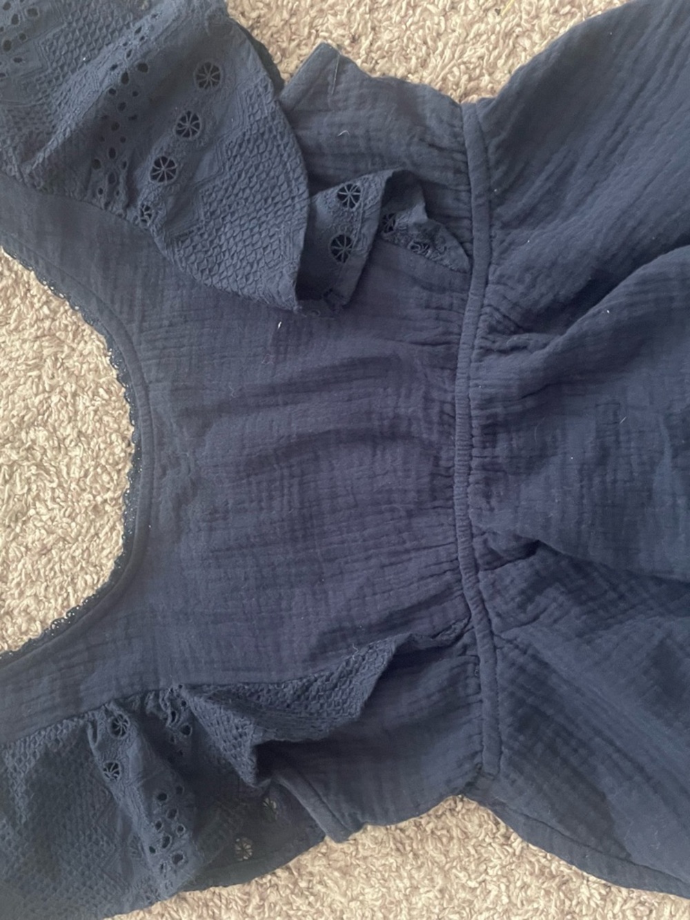 Altar'd State Navy Lace-Trim Top - Picture 3 of 3